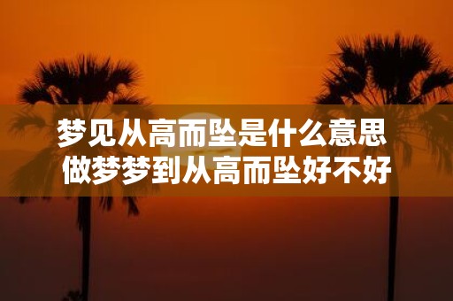 梦见从高而坠是什么意思 做梦梦到从高而坠好不好