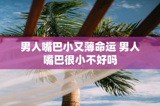 男人嘴巴小又薄命运 男人嘴巴很小不好吗