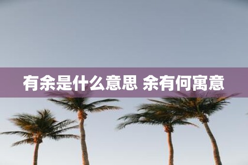 有余是什么意思 余有何寓意