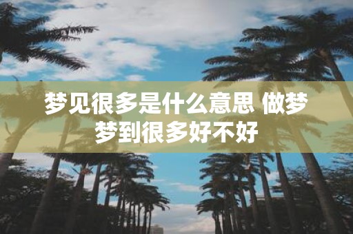 梦见很多是什么意思 做梦梦到很多好不好
