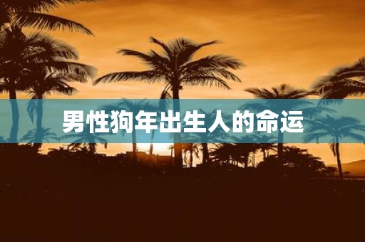 男性狗年出生人的命运