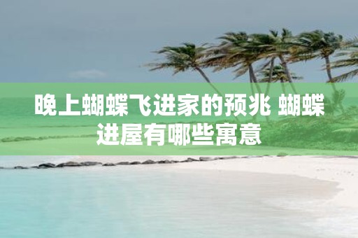 晚上蝴蝶飞进家的预兆 蝴蝶进屋有哪些寓意