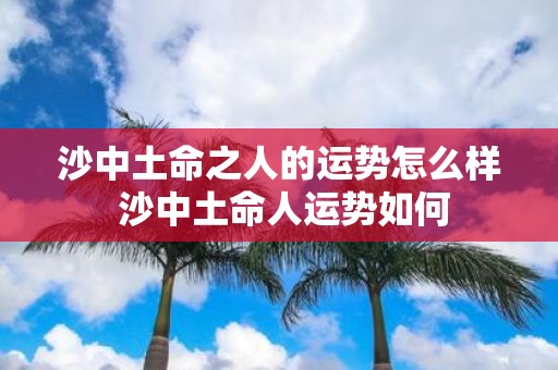 沙中土命之人的运势怎么样 沙中土命人运势如何
