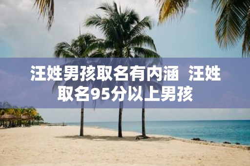 汪姓男孩取名有内涵 汪姓取名95分以上男孩