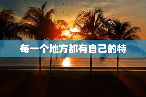 每一个地方都有自己的特