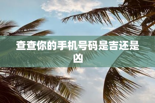 查查你的手机号码是吉还是凶