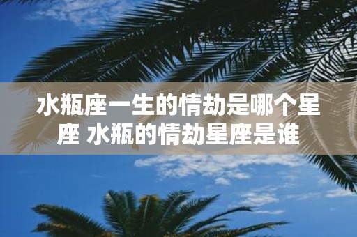 水瓶座一生的情劫是哪个星座 水瓶的情劫星座是谁
