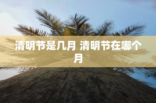 清明节是几月 清明节在哪个月