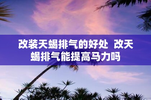 改装天蝎排气的好处 改天蝎排气能提高马力吗