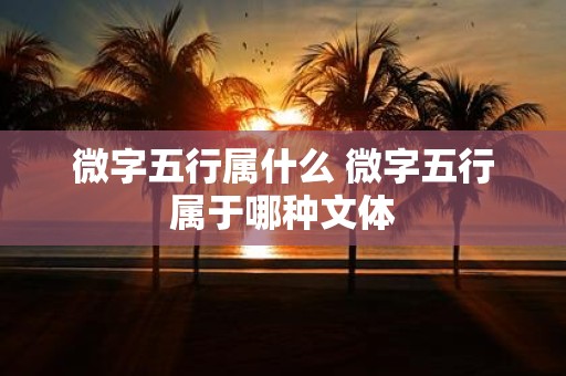 微字五行属什么 微字五行属于哪种文体
