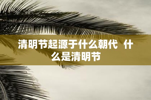 清明节起源于什么朝代 什么是清明节