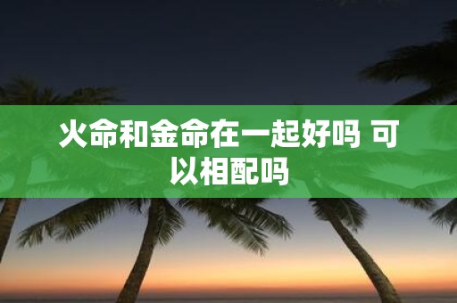 火命和金命在一起好吗 可以相配吗