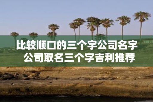 比较顺口的三个字公司名字 公司取名三个字吉利推荐