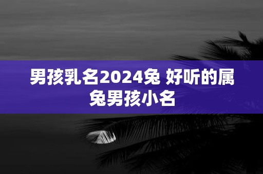 男孩乳名2025兔 好听的属兔男孩小名