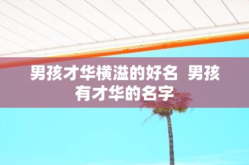 男孩才华横溢的好名 男孩有才华的名字