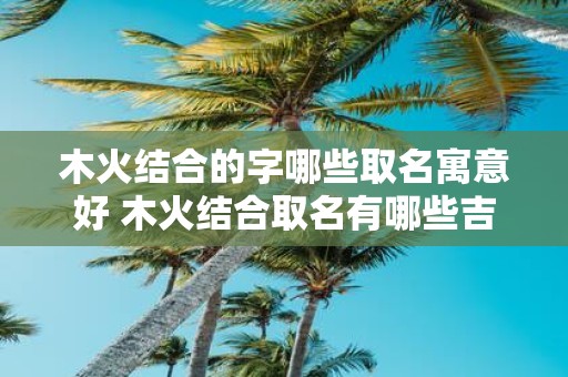 木火结合的字哪些取名寓意好 木火结合取名有哪些吉祥寓意