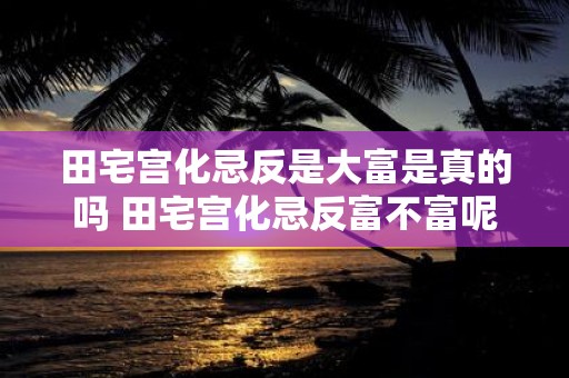 田宅宫化忌反是大富是真的吗 田宅宫化忌反富不富呢