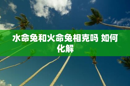水命兔和火命兔相克吗 如何化解