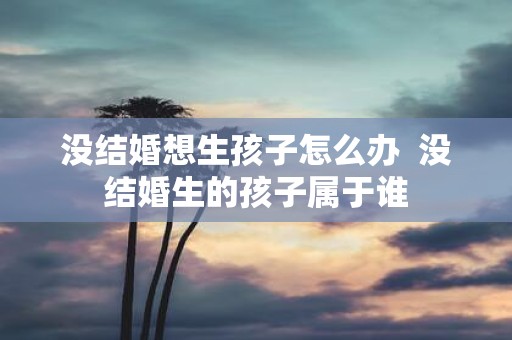 没结婚想生孩子怎么办 没结婚生的孩子属于谁