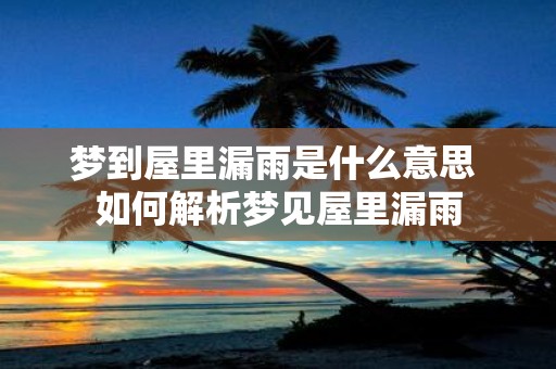 梦到屋里漏雨是什么意思 如何解析梦见屋里漏雨