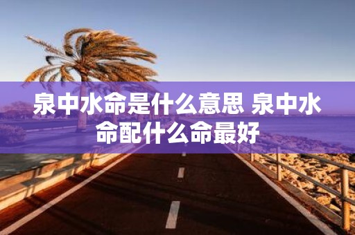 泉中水命是什么意思 泉中水命配什么命最好