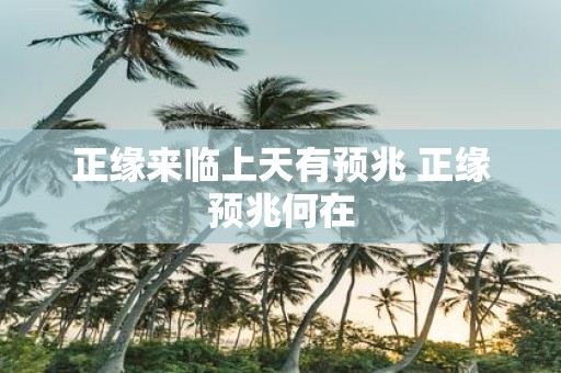 正缘来临上天有预兆 正缘预兆何在