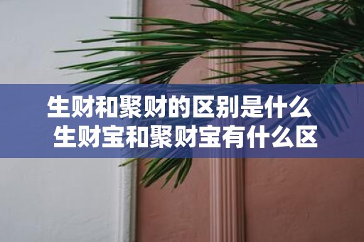 生财和聚财的区别是什么 生财宝和聚财宝有什么区别