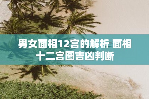 男女面相12宫的解析 面相十二宫图吉凶判断