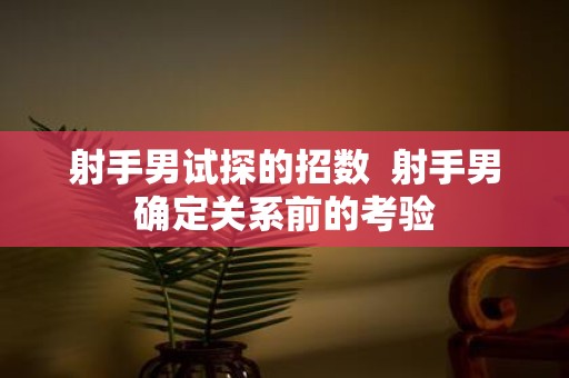 射手男试探的招数 射手男确定关系前的考验