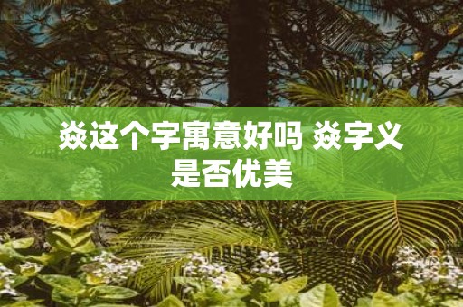 焱这个字寓意好吗 焱字义是否优美