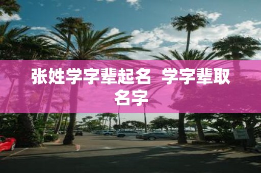张姓学字辈起名 学字辈取名字