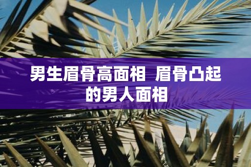 男生眉骨高面相 眉骨凸起的男人面相