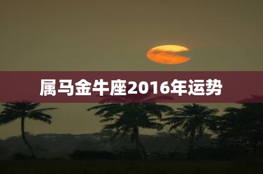 属马金牛座2016年运势