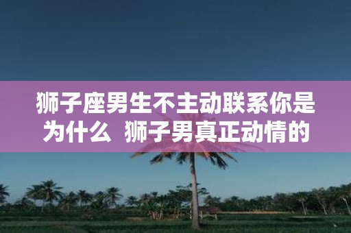 狮子座男生不主动联系你是为什么 狮子男真正动情的表现