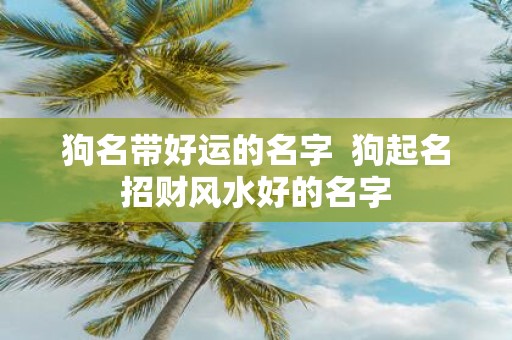 狗名带好运的名字 狗起名招财风水好的名字