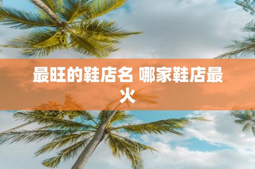 最旺的鞋店名 哪家鞋店最火