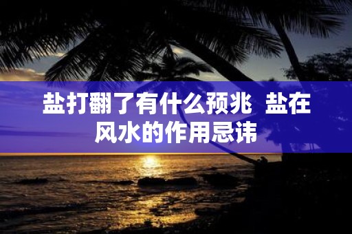 盐打翻了有什么预兆 盐在风水的作用忌讳