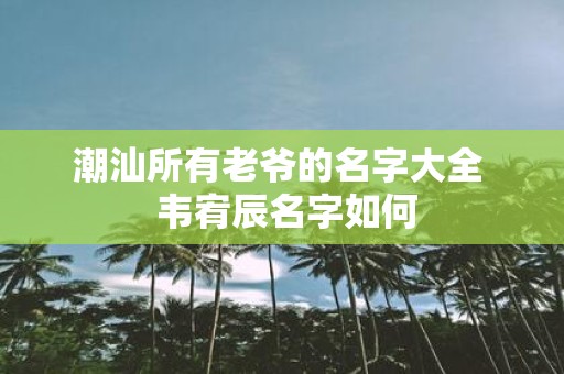潮汕所有老爷的名字大全 韦宥辰名字如何