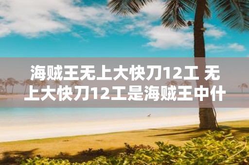 海贼王无上大快刀12工 无上大快刀12工是海贼王中什么