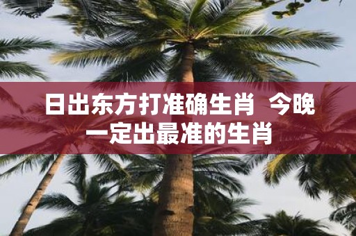 日出东方打准确生肖 今晚一定出最准的生肖