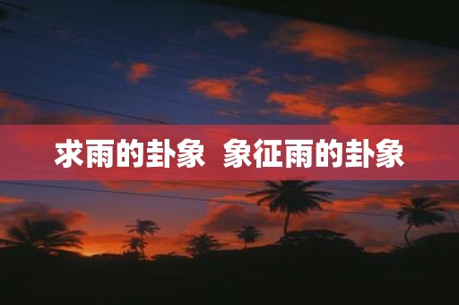 求雨的卦象 象征雨的卦象