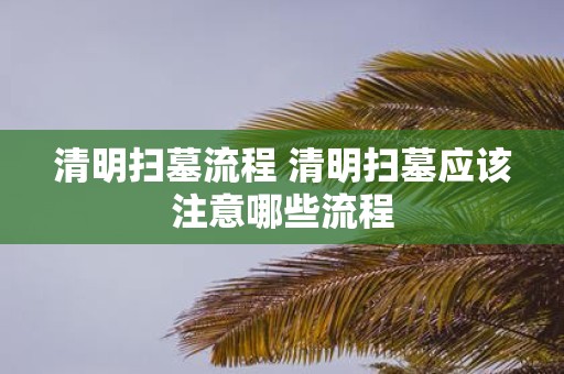清明扫墓流程 清明扫墓应该注意哪些流程