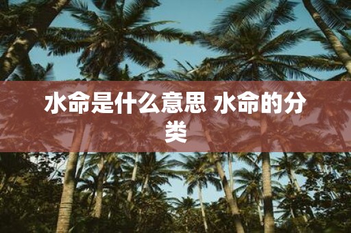 水命是什么意思 水命的分类