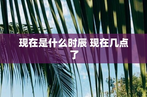 现在是什么时辰 现在几点了