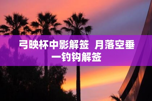 弓映杯中影解签 月落空垂一钓钩解签