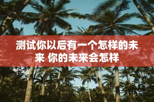 测试你以后有一个怎样的未来 你的未来会怎样
