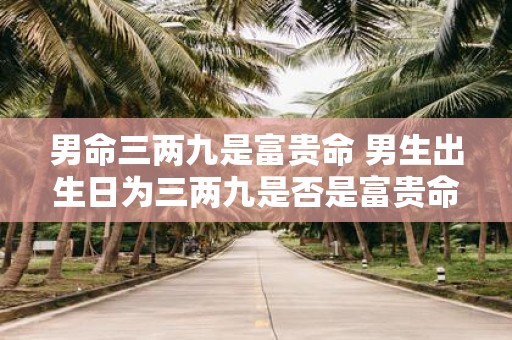 男命三两九是富贵命 男生出生日为三两九是否是富贵命