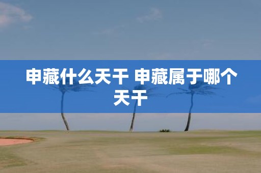 申藏什么天干 申藏属于哪个天干