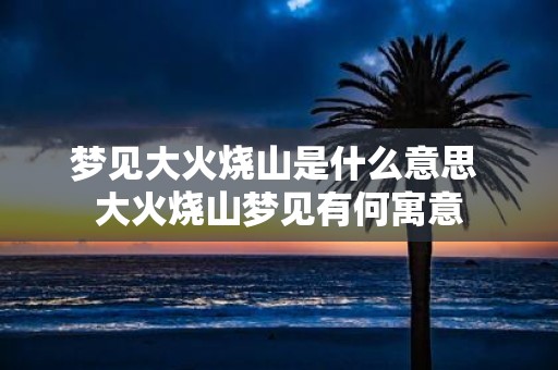梦见大火烧山是什么意思 大火烧山梦见有何寓意