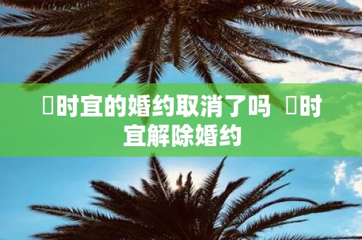 漼时宜的婚约取消了吗 漼时宜解除婚约